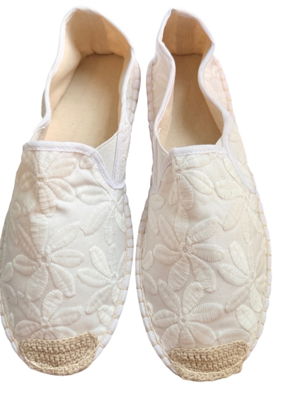 Women's White and Cream Espadrilles NIB
